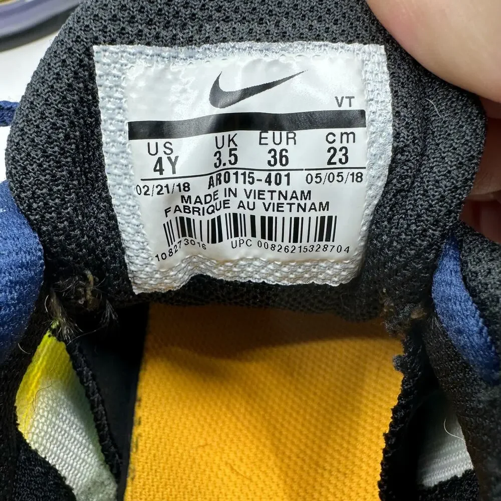 Nike Air Max Deluxe Youth AR0115-401 Kids 4Y Blue/Yellow/Black Lace-up Sneakers